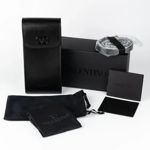 Valentino Women Sunglasses Titanium Pink Gold Rose Oversized Square V - SOUL Sunglasses